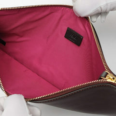 FENDI Flat Baguette Clutch Bag Medium 8N0149 Leather Bordeaux S-160070 — Like New