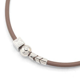 Louis Vuitton Choker LV Cordage MP1682 Greige Silver Leather and Metal Necklace for Women — Like New