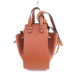 LOEWE 314.30.V07 Hammock Drawstring Mini Tan 2-Way Leather Shoulder Bag, Made in Spain, Women's — Like New