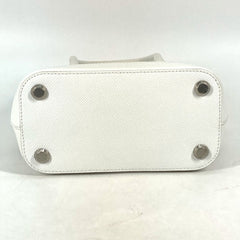 Balenciaga 596159 logo 2WAY Hand Bag Tote Bag Crossbody Shoulder Bag White Black — Like New