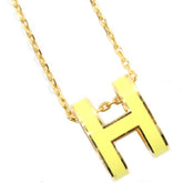 Hermes Hermès Pop H Necklace in Yellow Gold and Lacquer, Women's, T6029 — Like New