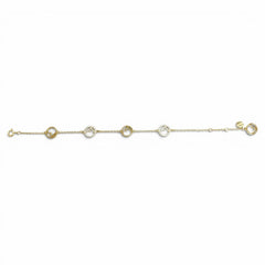 FENDI 8AG761 F is Fendi Bracelet, Logo Plate, Rhinestones, Gold, Made in Italy, Women's, with Box — Like New