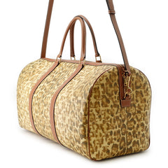 Celine Boston bag, leopard print, Triomphe leather, CELINE 2-way shoulder handbag — Like New
