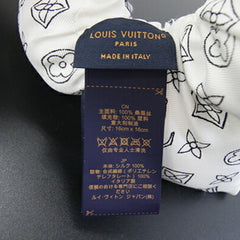 Louis Vuitton Fleur Piqué Scrunchie M96838 White 100% Silk Hair Clip LV Women's LOUIS VUITTON — Like New