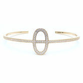 HERMES Chaine d'Ancre Contour Bangle with 0.84ct Diamonds in 18KPG, Women's, 294639 — Like New