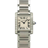 Cartier Tank Francaise SM W4TA0008 Women's Watch, Diamond Bezel, Ivory, Quartz Watch — Like New
