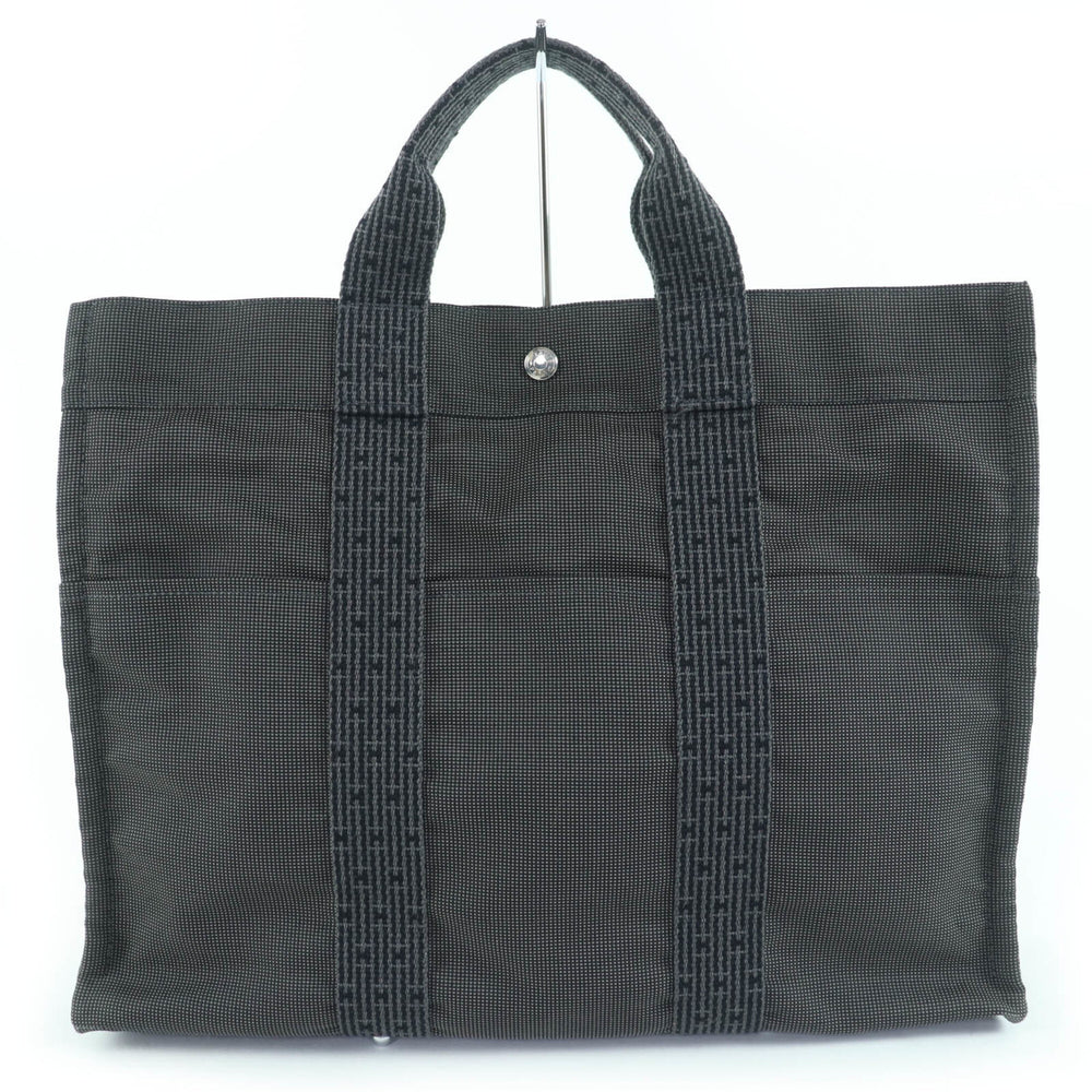 HERMES Hermes Herline MM Sellier Hardware Canvas Tote Bag Handbag Gray Made in France Women's — Like New