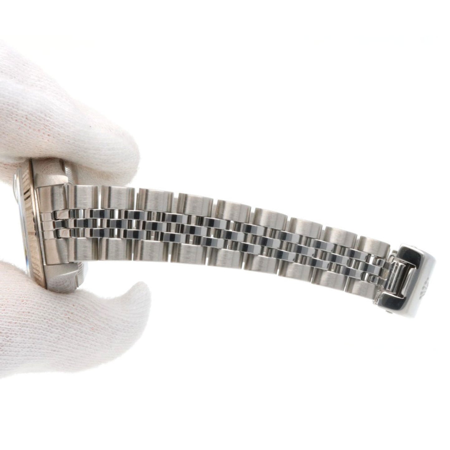 Rolex Datejust Oyster Perpetual Watch, Stainless Steel, Automatic, Women's, 79174NGR, ROLEX F-Serial, 2003-2004 Model, 10 Ruby Beads, White Shell, Overhauled