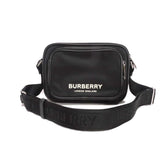 Burberry Paddy Logo Crossbody Shoulder Bag, Cotton Calfskin, Rubber Embossed Nylon, Black, 8049094, Men's — New - Store Return