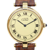 Cartier 90s 925 Must Vendôme Vermeil LM Quartz Watch, Gold with Ivory Dial, Ladies — Very Good