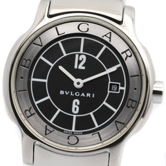 Bulgari BVLGARI Solo Tempo Watch, Stainless Steel, Women's, Black, ST29S — Very Good