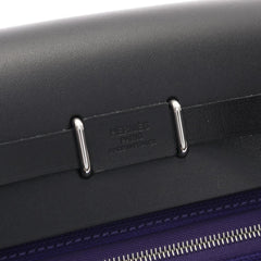 Hermes Herbag Zip Mini Shoulder Bag Handbag Canvas Leather Toile Military Vache Hunter Women's Purple Black — New - Store Return