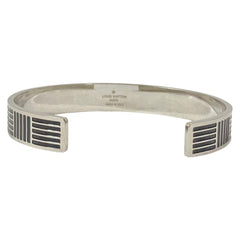 LOUIS VUITTON Louis Vuitton Jonc Damier Colors Cuff Bangle Bracelet M62492 Silver Color Men's — Like New