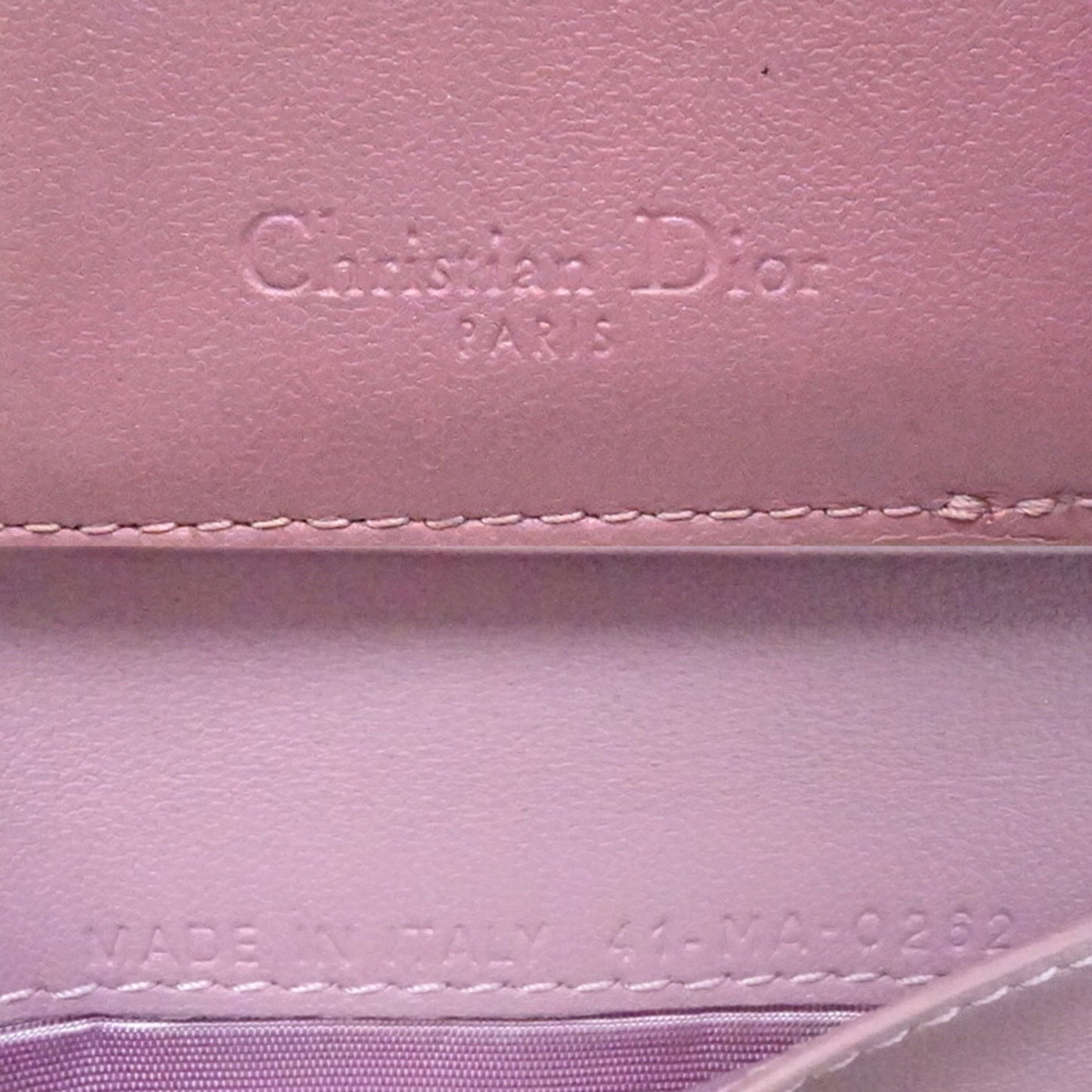 Christian Dior Lotus Wallet Women's Tri-fold S0181 ONMJ Leather Dark Pink