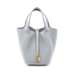Hermes Picotin Lock PM Gris Pantin Handbag, Taurillon Clemence Leather, Women's, Blue — New - Store Return