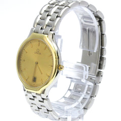 OMEGA De Ville K18 Gold Steel Quartz Mens Watch 196.0316 Polished — Very Good