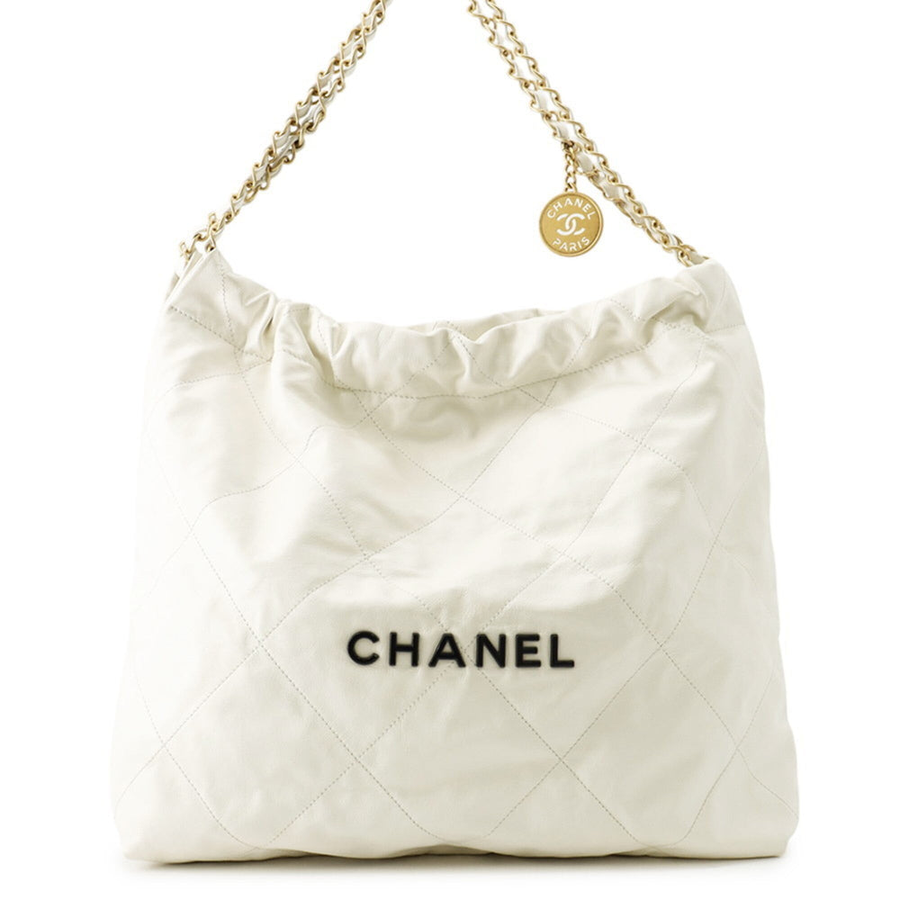 Chanel handbag CHANEL22 Matelassé Small Shiny Calf Leather AS3260 CHANEL White for women — Like New