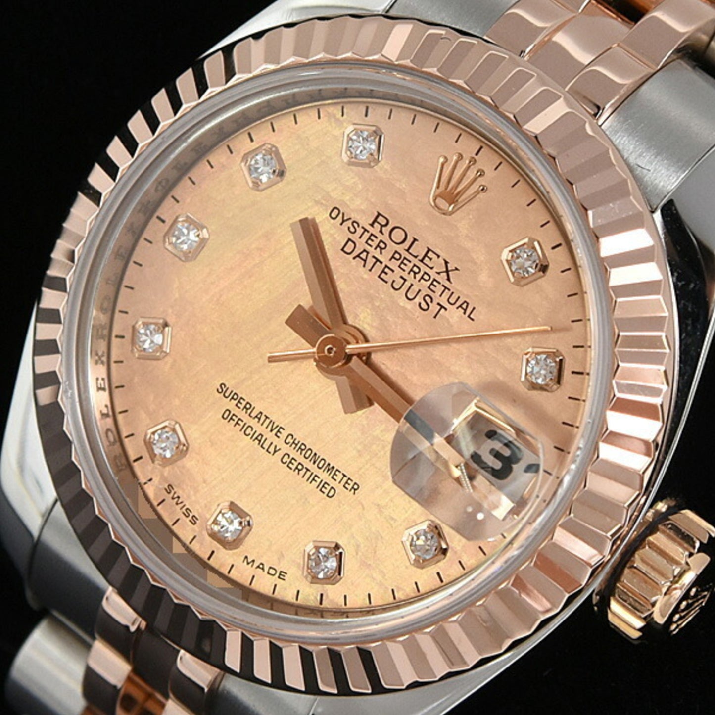 Rolex Watch Ladies Datejust 10P Diamond D Series Automatic Gold Dust Shell Dial SS x PG ROLEX 179171NG