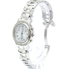 HERMES Clipper Chronograph Steel Quartz Ladies Watch CL1.310 Polished — Very Good