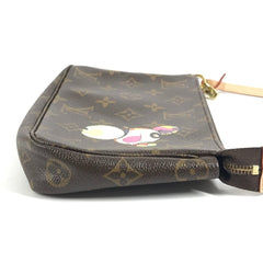 LOUIS VUITTON M51981 Monogram Panda Takashi Murakami Pochette Accessoires Bag Accessory Pouch Handbag Shoulder Canvas Women's Brown — Like New