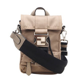 FENDI Zucca Fendines Nylon Shoulder Bag 7VZ068, 2-way shoulder bag, beige, for women — Like New