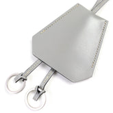 HERMES Vintage Margiela Era Clochette Leather Necklace Pendant Gray □C With Box Made in France Women's — Like New