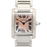 Cartier Tank Française SM Watch, Stainless Steel, Ladies, Pink/Pink Shell, W51028Q3 — Very Good