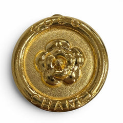 CHANEL Vintage Camellia Round Earrings 97P Gold Made in France Women's Accessories — Like New