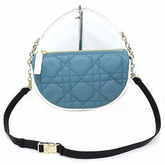 Christian Dior DIOR VIBE Vibe Small Hobo Bag Cannage Lambskin Blue S — Like New