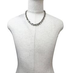 LOUIS VUITTON (Louis Vuitton) 2020 model M64196 Collier Chain Monogram Necklace, Silver, Made in Italy, Men's — Like New