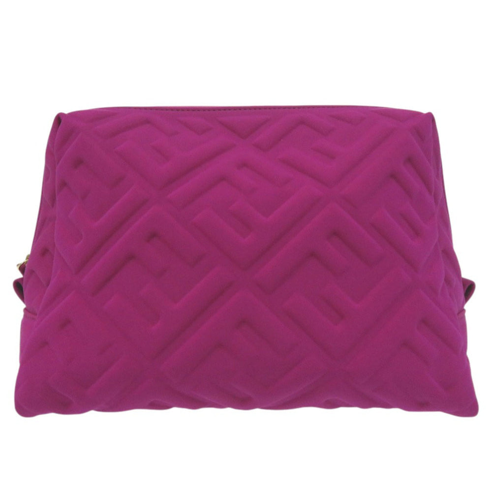 Like new Fendi Beauty Pouch with FF logo and Zucca pattern, 8N0171, Polyamide, Purple, 0677, FENDI — Like New
