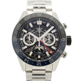 TAG Heuer Carrera Calibre 02 GMT CBG2A1Z Skeleton Dial Men's Watch — Very Good