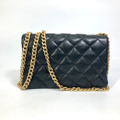 CHANEL AS3393 CC Coco Mark Matelasse Chain Bag Shoulder Lambskin Women's Black — Like New