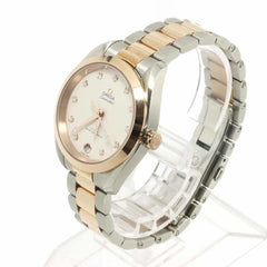 Omega Seamaster Aqua Terra 220 20 34 52 001 Boys' Watch 11P Diamond Date White 18KPG Pink Gold Automatic Self-winding — Like New
