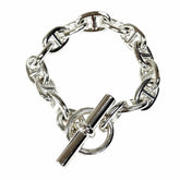 HERMES Chaine d'Ancre MM 925 Bracelet, 14 links, Silver, with Case, Made in France, Weight: 53.2g, Women's — Like New