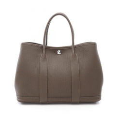 Hermes Garden Party TPM Tote Bag, Vert Bronze, Leather, Negonda Women's, Gray — New - Store Return