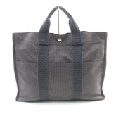 HERMES Air Line MM Silver Hardware Serie Button Canvas Tote Bag Gray Made in France Women's — Like New