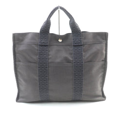 HERMES Air Line MM Silver Hardware Serie Button Canvas Tote Bag Gray Made in France Women's — Like New