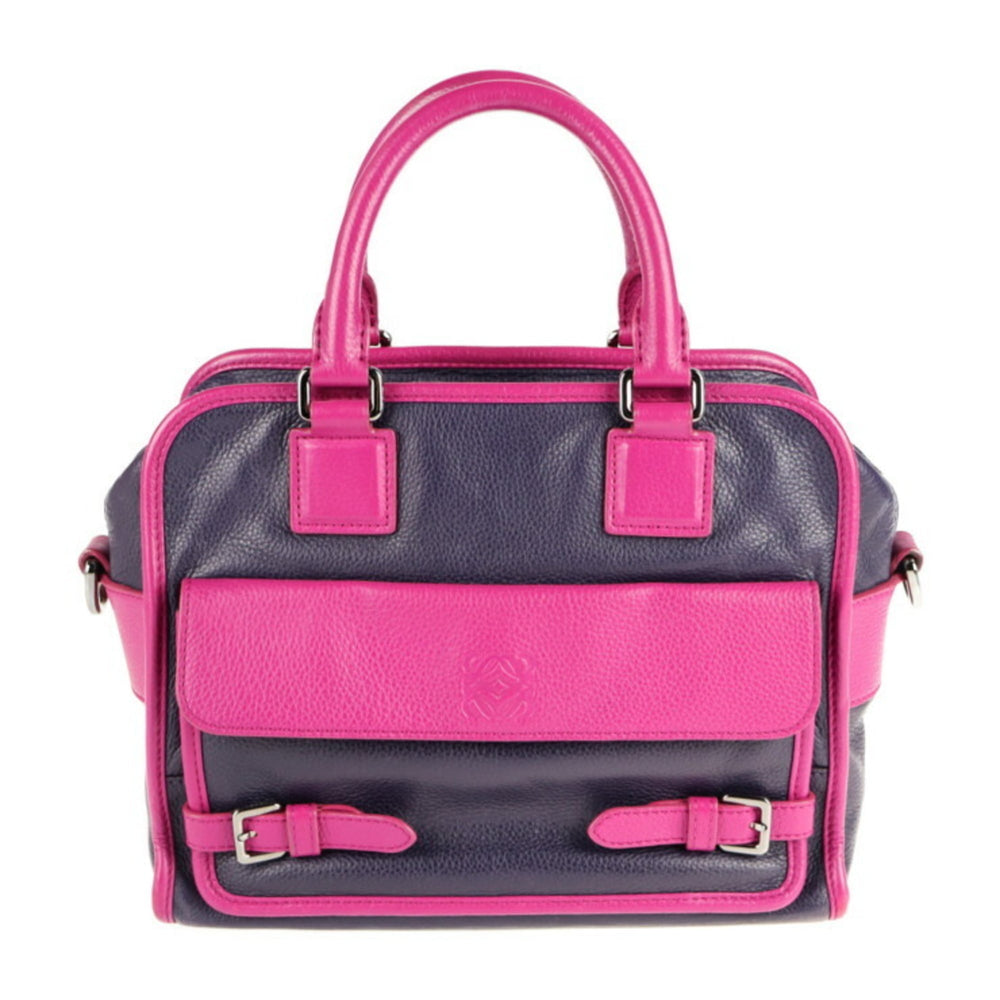 LOEWE Loewe Cruz handbag leather purple pink 2way bicolor — Like New