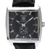 TAG Heuer Monaco Steel Leather Automatic Mens Watch WW2110 Polished — Very Good