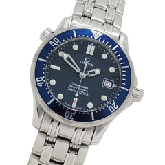 Omega Seamaster 2561.80 Watch, Boys' Size, Brand, Professional, 300m Water Resistant, Date, Quartz, Stainless Steel (SS), Silver, Blue — Good