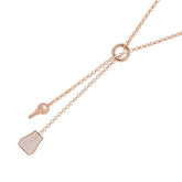 Hermes Kelly Clochette PM Necklace with 104 Diamonds (0.53ct total) in 18K Pink Gold. HERMES pendant, diamond — Like New