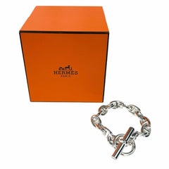 HERMES Chaine d'Ancre MM 925 Bracelet, 14 links, Silver, with Case, Made in France, Weight: 53.2g, Women's — Like New