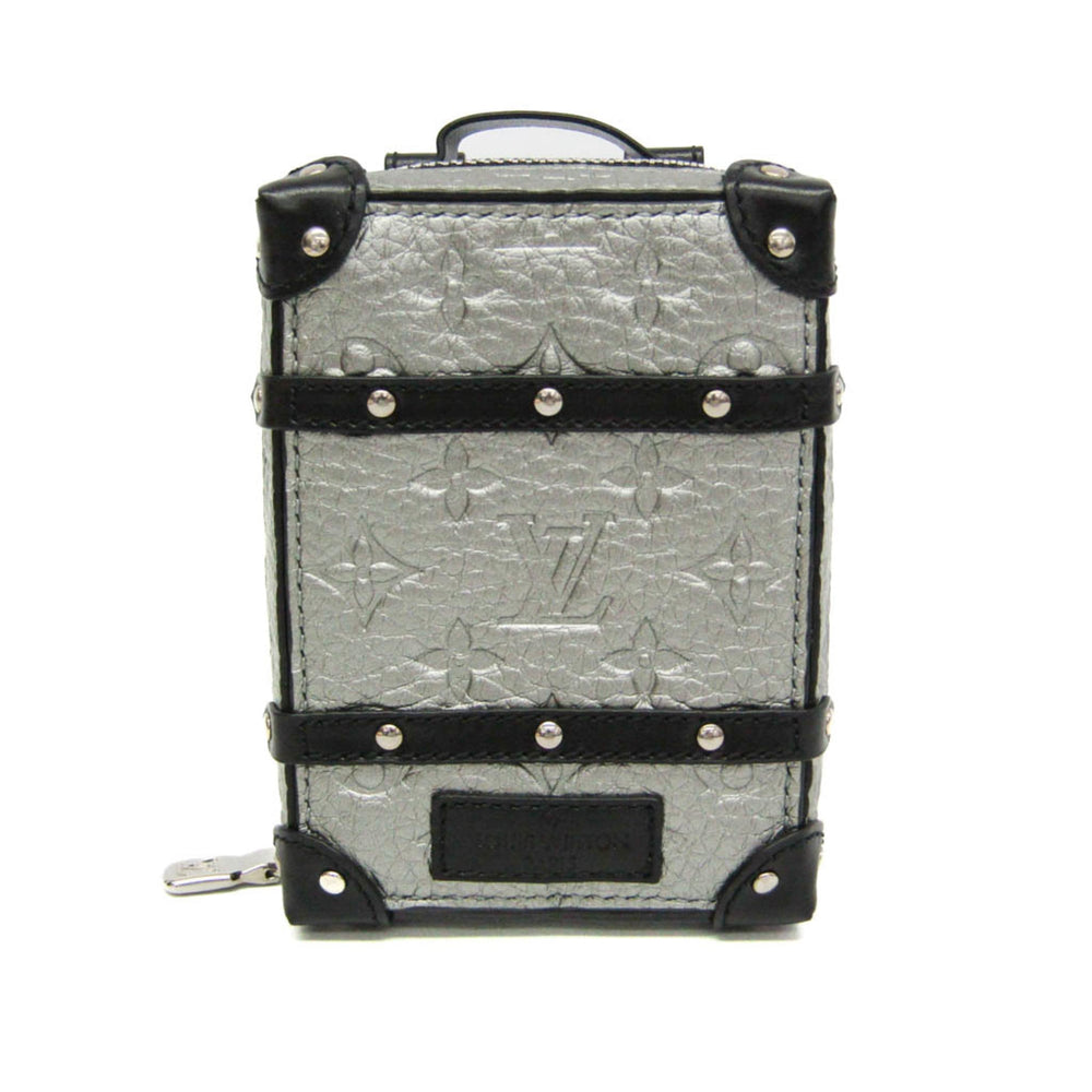 Louis Vuitton Leather Handbag Charm Silver,Black Pochette Soft Trunk Backpack M01392 — Like New
