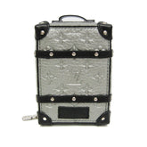 Louis Vuitton Leather Handbag Charm Silver,Black Pochette Soft Trunk Backpack M01392 — Like New