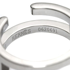 Hermes Ariane Chaine d'Ancre #48 Ring with Diamonds, 18K White Gold (750) — Like New