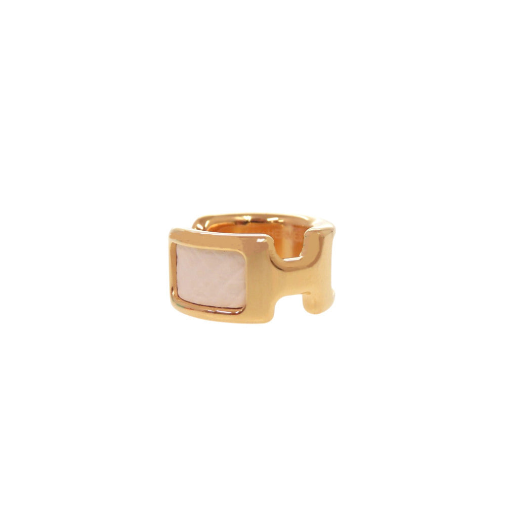 Hermes Olympe PM Leather Plated White Gold Ear Cuff (Single Earring) 0459HERMES — New - Store Return