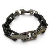 LOUIS VUITTON (Louis Vuitton) 2026 Model M00686 Monogram Chain Bracelet, Silver & Black, Size M, Made in Italy, Men's — Like New