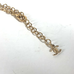 CHANEL B24C CC Coco Mark Star Chain Choker Rhinestone Necklace Metal Women's Gold G-240925-27 — New - Store Return