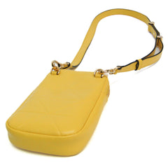 Prada Small Shoulder Pouch PELLETTERIA 9Y21OM Women's Leather Pouch,Shoulder Bag Yellow — Like New